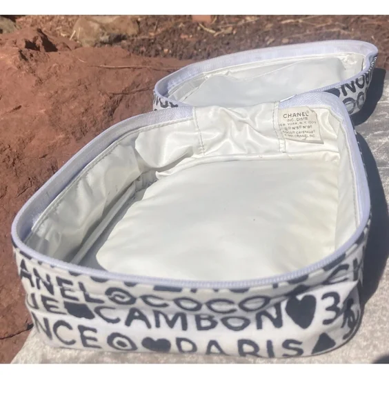 Vintage 1991 Chanel Alphabet Graphic Cosmetic Case - Picture 3 of 5